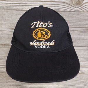 TITO'S‎ HANDMADE VODKA AUSTIN TEXAS LIQUOR PROMO BLACK MESH VENTED HAT CAP